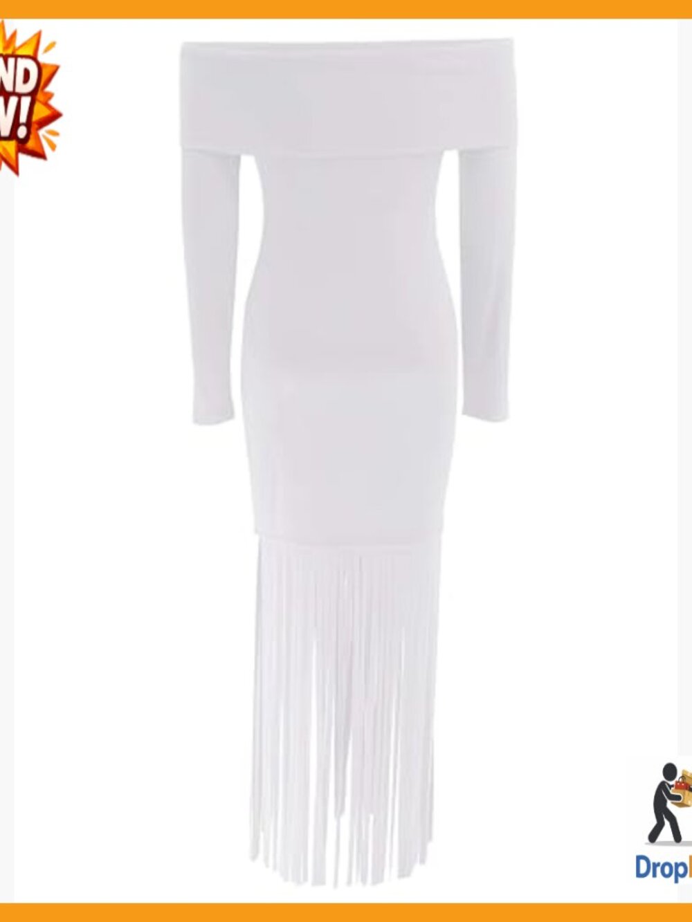 Fringe Flapper Dress Vintage Gatsby Cocktail Party Elegant Midi Adjustable - Picture 4 of 7